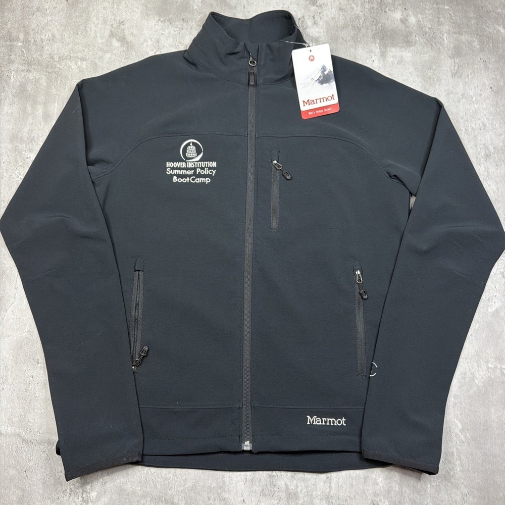 Marmot Tempo Jacket Womens S Black Full Zip M3 Softshell Windbreaker Logo NWT